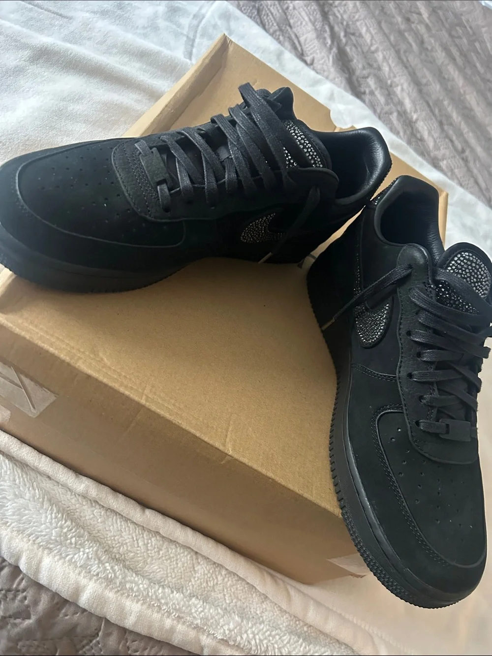 Nike Black Suede Men's Sneakers with Sparkle Tongue